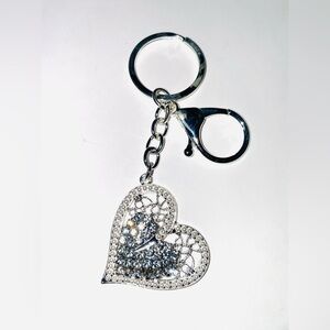 Rhinestone Heart Keychain